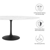 Lippa Black/White 78" Oval Faux Marble Dining Table - Ornate Home