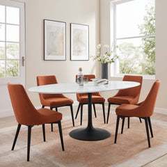 Lippa Black/White 78" Oval Wood Dining Table - Ornate Home