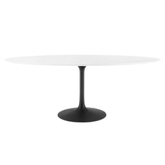 Lippa Black/White 78" Oval Wood Dining Table - Ornate Home