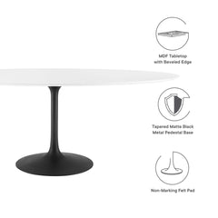 Lippa Black/White 78" Oval Wood Dining Table - Ornate Home