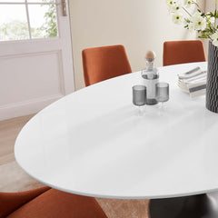 Lippa Black/White 78" Oval Wood Dining Table - Ornate Home