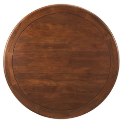 Lippa Brass/Walnut 48" Round Pedestal Solid Wood Dining Table - Ornate Home