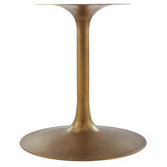 Lippa Brass/Walnut 48" Round Pedestal Solid Wood Dining Table - Ornate Home