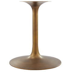 Lippa Brass/Walnut 60" Round Pedestal Solid Wood Dining Table - Ornate Home