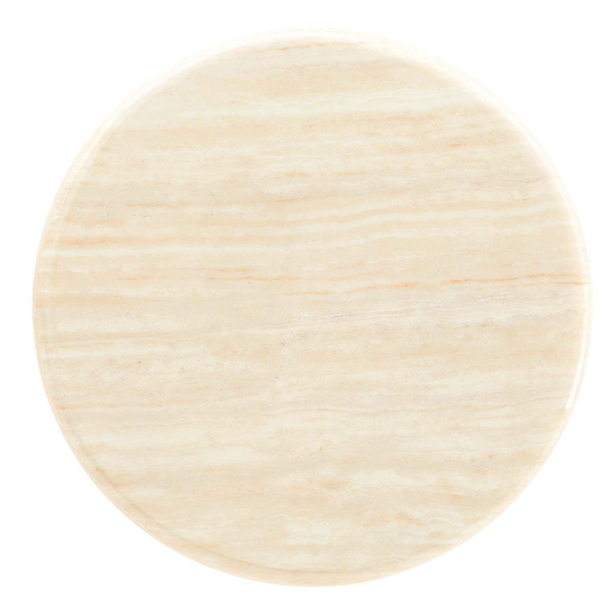 Lippa Gold 20" Round Faux Travertine Side Table - Ornate Home