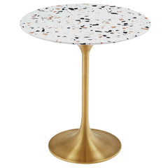 Lippa Gold 20" Round Terrazzo Side Table - Ornate Home