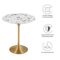 Lippa Gold 20" Round Terrazzo Side Table - Ornate Home