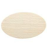 Lippa Gold 60" Oval Faux Travertine Dining Table - Ornate Home
