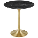Lippa Gold/Black 20" Round Faux Marble Side Table - Ornate Home