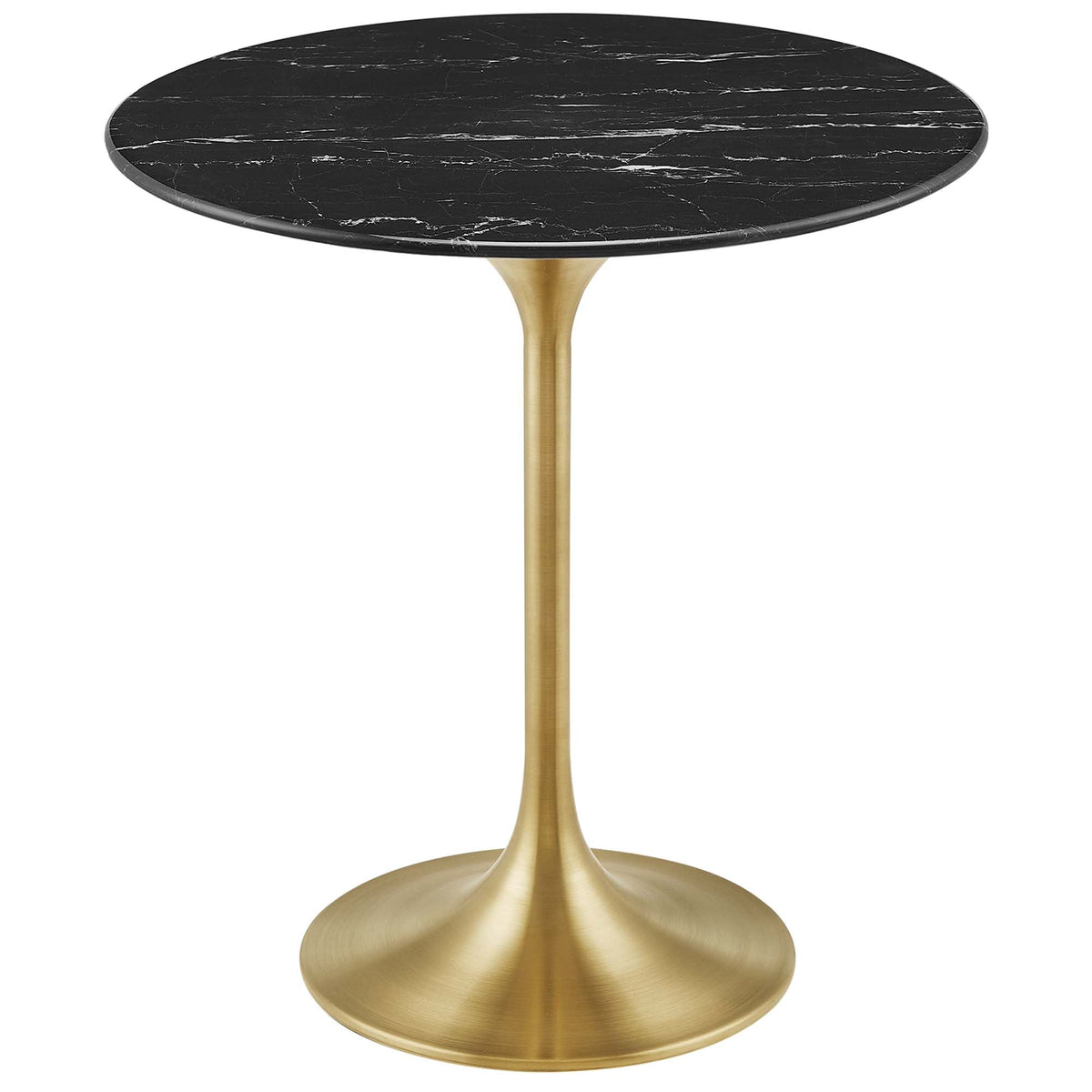 Lippa Gold/Black 20" Round Faux Marble Side Table - Ornate Home