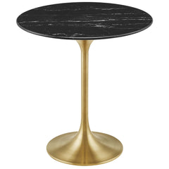 Lippa Gold/Black 20" Round Faux Marble Side Table - Ornate Home