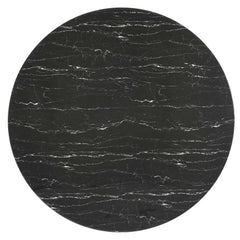 Lippa Gold/Black 60" Round Faux Marble Dining Table - Ornate Home