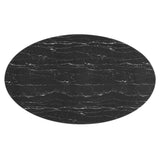 Lippa Gold/Black 78" Oval Faux Marble Dining Table - Ornate Home