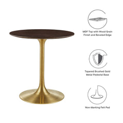 Lippa Gold/Cherry Walnut 28" Round Wood Dining Table - Ornate Home
