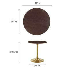 Lippa Gold/Cherry Walnut 28" Round Wood Dining Table - Ornate Home