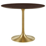 Lippa Gold/Cherry Walnut 36" Round Wood Dining Table - Ornate Home