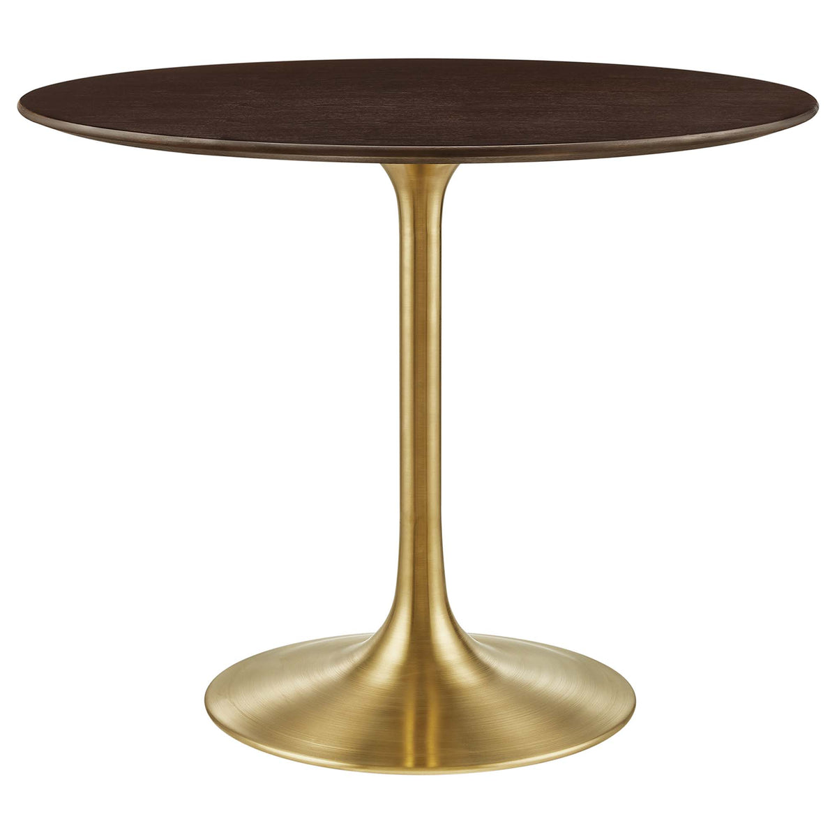 Lippa Gold/Cherry Walnut 36" Round Wood Dining Table - Ornate Home