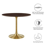 Lippa Gold/Cherry Walnut 36" Round Wood Dining Table - Ornate Home