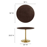 Lippa Gold/Cherry Walnut 36" Round Wood Dining Table - Ornate Home