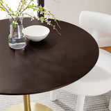 Lippa Gold/Cherry Walnut 36" Round Wood Dining Table - Ornate Home