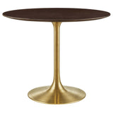 Lippa Gold/Cherry Walnut 36" Round Wood Dining Table - Ornate Home