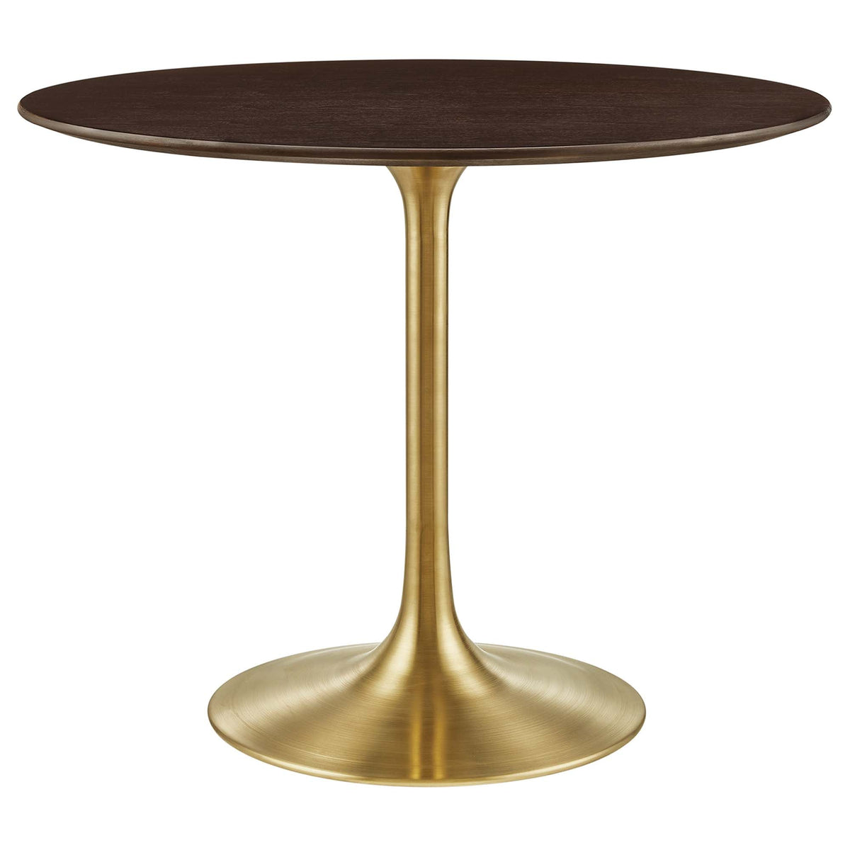 Lippa Gold/Cherry Walnut 36" Round Wood Dining Table - Ornate Home