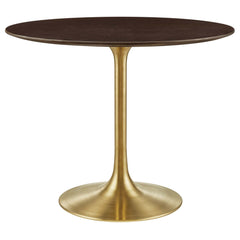 Lippa Gold/Cherry Walnut 36" Round Wood Dining Table - Ornate Home