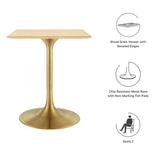 Lippa Gold/Natural 24" Square Wood Dining Table - Ornate Home