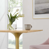 Lippa Gold/Natural 24" Square Wood Dining Table - Ornate Home