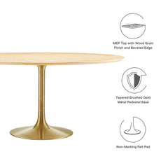 Lippa Gold/Natural 60" Round Wood Dining Table - Ornate Home
