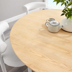 Lippa Gold/Natural 60" Round Wood Dining Table - Ornate Home