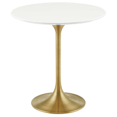 Lippa Gold/White 20" Round Wood Side Table - 19.5x19.5x20" - Ornate Home
