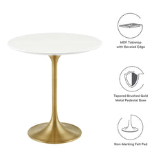 Lippa Gold/White 20" Round Wood Side Table - 19.5x19.5x20" - Ornate Home