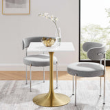 Lippa Gold/White 24" Square Wood Dining Table - Ornate Home