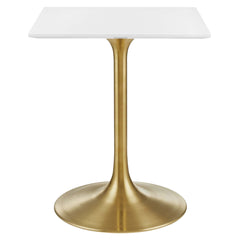 Lippa Gold/White 24" Square Wood Dining Table - Ornate Home