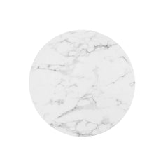 Lippa Gold/White 28" Round Faux Marble Bar Table - Ornate Home