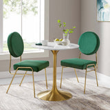 Lippa Gold/White 28" Round Faux Marble Dining Table - Ornate Home