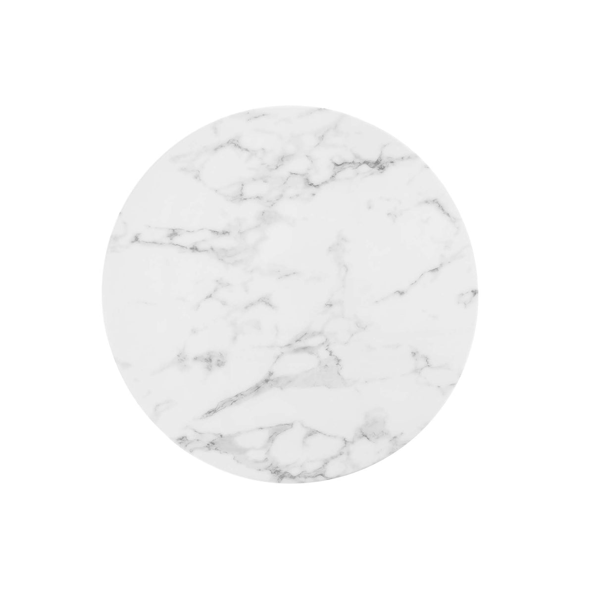 Lippa Gold/White 28" Round Faux Marble Dining Table - Ornate Home