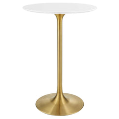 Lippa Gold/White 28" Round Wood Bar Table - Ornate Home