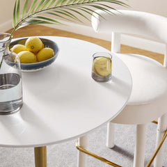 Lippa Gold/White 28" Round Wood Bar Table - Ornate Home