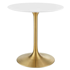 Lippa Gold/White 28" Round Wood Dining Table - Ornate Home