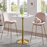 Lippa Gold/White 28" Square Wood Bar Table - Ornate Home