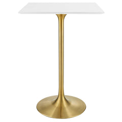 Lippa Gold/White 28" Square Wood Bar Table - Ornate Home