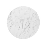 Lippa Gold/White 36" Round Faux Marble Dining Table - Ornate Home