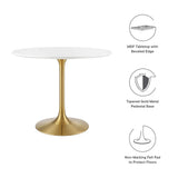 Lippa Gold/White 36" Round Wood Dining Table - Ornate Home