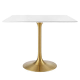 Lippa Gold/White 36" Square Wood Dining Table - Ornate Home