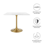 Lippa Gold/White 36" Square Wood Dining Table - Ornate Home