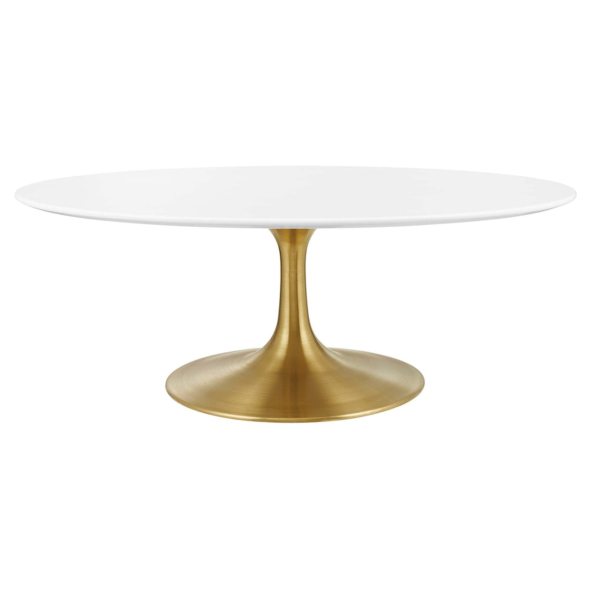 Lippa Gold/White 42" Oval Wood Coffee Table - Ornate Home
