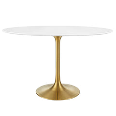 Lippa Gold/White 48" Oval Wood Dining Table - Ornate Home