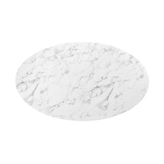 Lippa Gold/White 60" Oval Faux Marble Dining Table - Ornate Home